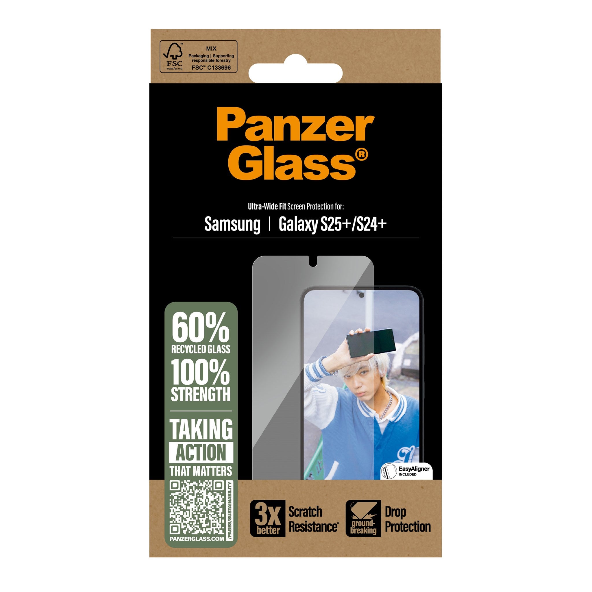 PanzerGlass® Skærmbeskyttelse Samsung Galaxy S25+ | S24+ | Ultra-Wide Fit
